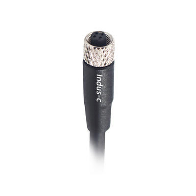 3pins, M5 A code female straight pvc cable, -40℃~+105℃