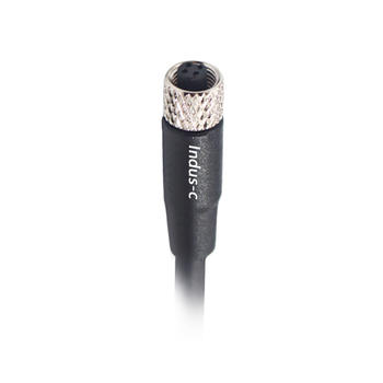 3pins, M5 A code female straight pur cable, -40℃~+105℃