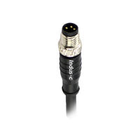 3pins, M8 A code male straight pur cable with shielded, -40℃~+105℃