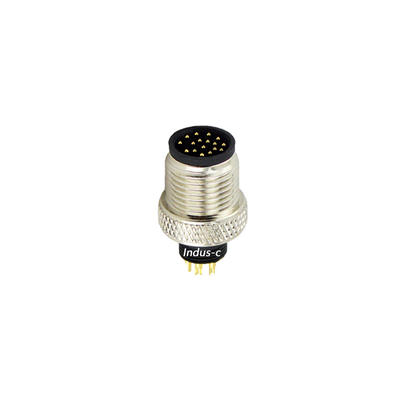 17pins, M12 A code male moldable connector